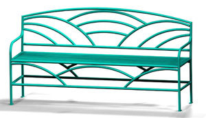 Bench With Back Metal Breckenridge Series