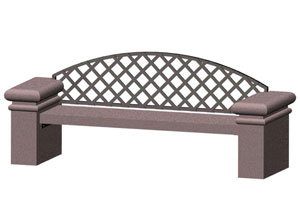 Bench With Back Concrete and Mesh DB84WB