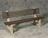 Bench With Back Plastisol Seat Concrete Legs