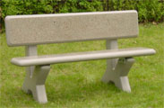 Bench With Back Concrete PB-X